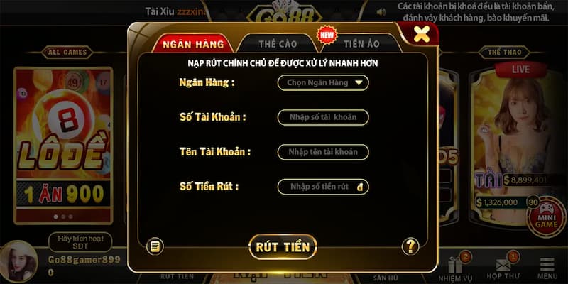 Những lưu ý quan trọng khi thực hiện cách rút tiền Go88